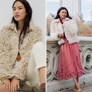 Anthropologie Brenna Faux Fur Jacket